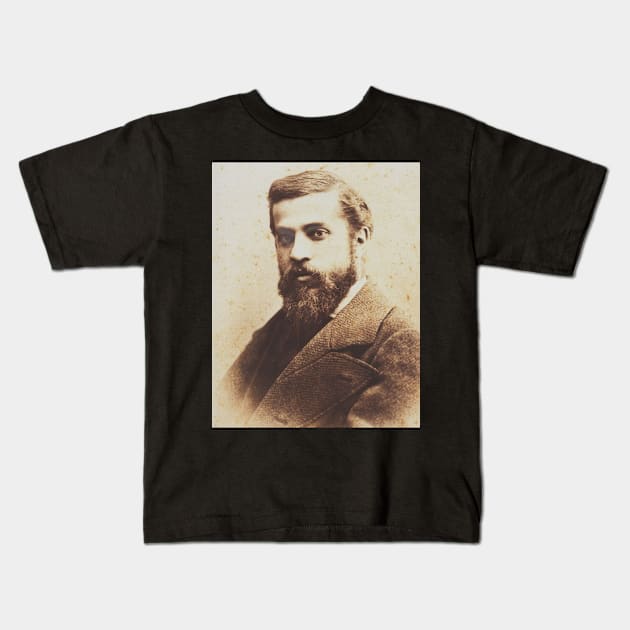 retrato gaudi Kids T-Shirt by YOUR NAME IN ART